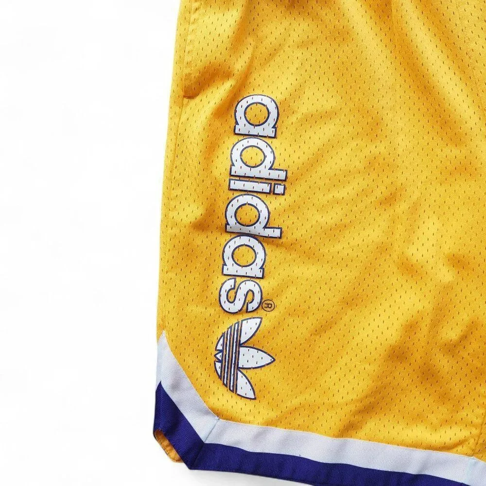 Adidas x Los Angeles Lakers Mesh Basketball Shorts Men's L Yellow / White‎